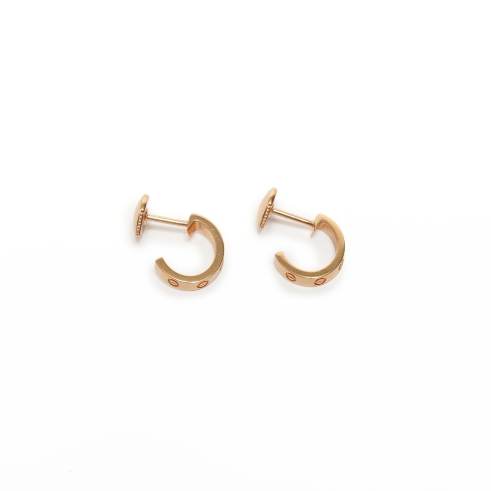 Cartier Love Small Hoop Earrings, 18K 750 Pink Gold - Picture 5 of 9